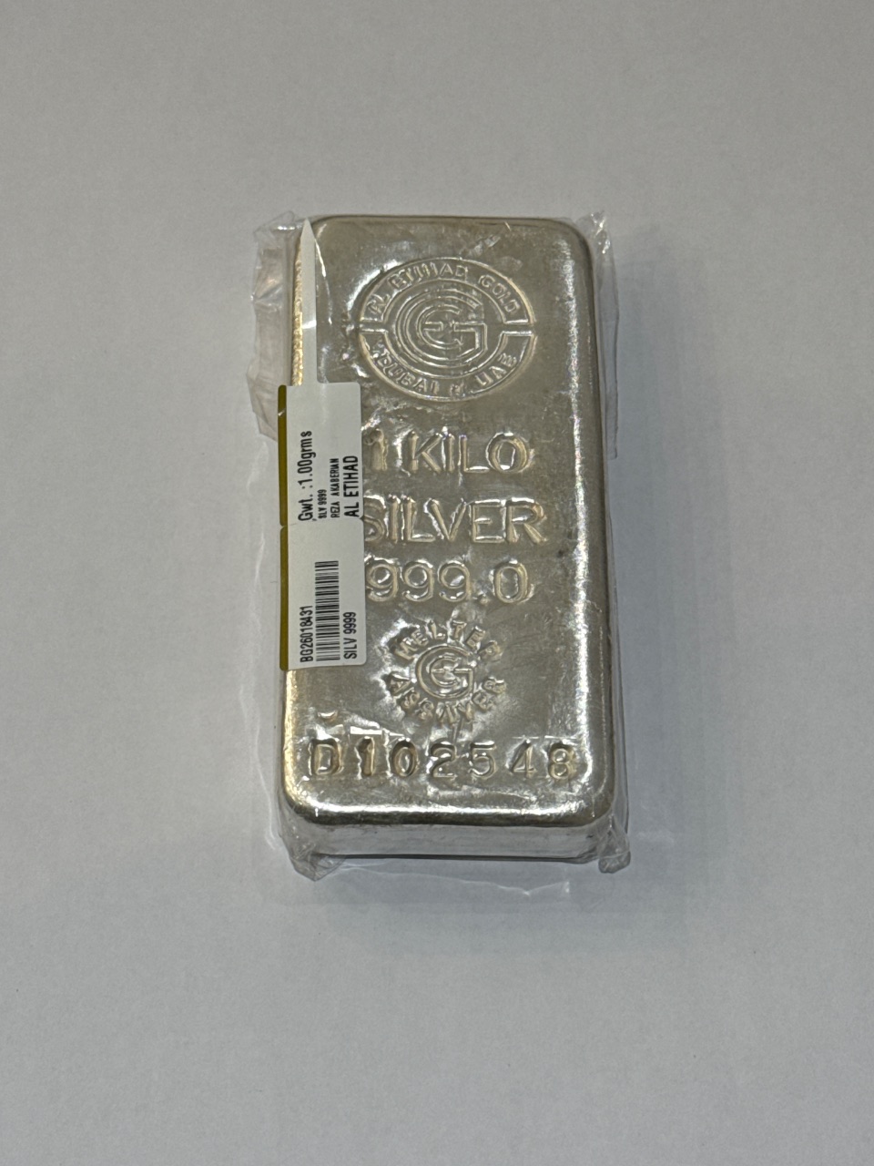 1,000gr silver bar Al Etehad