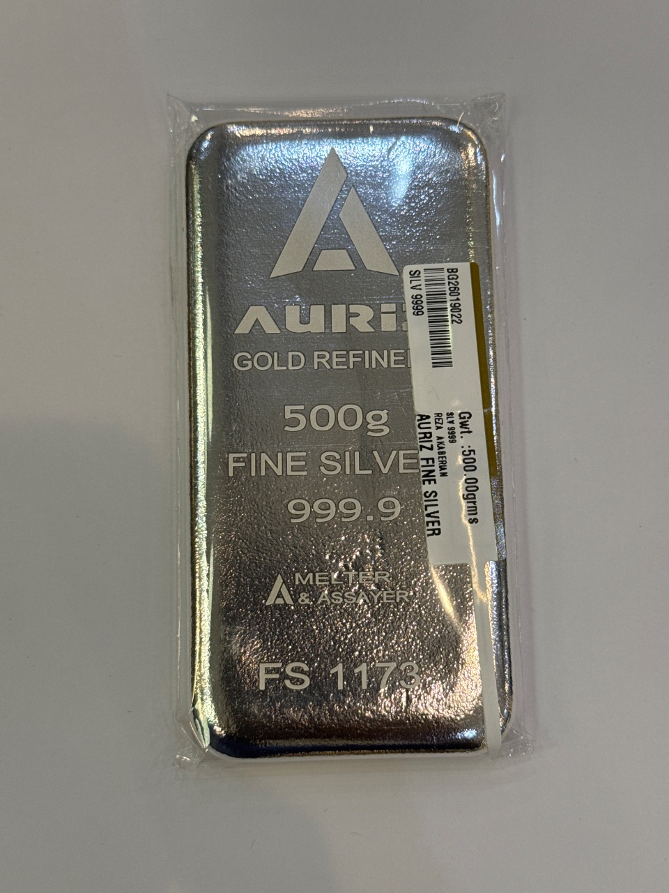 500 gr Silver Bar Auriz
