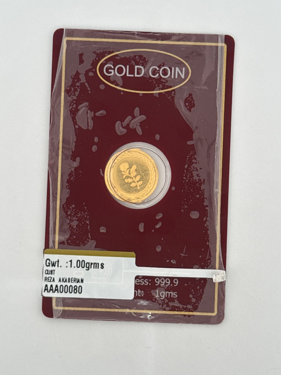 1 gr Gold Bar Coin