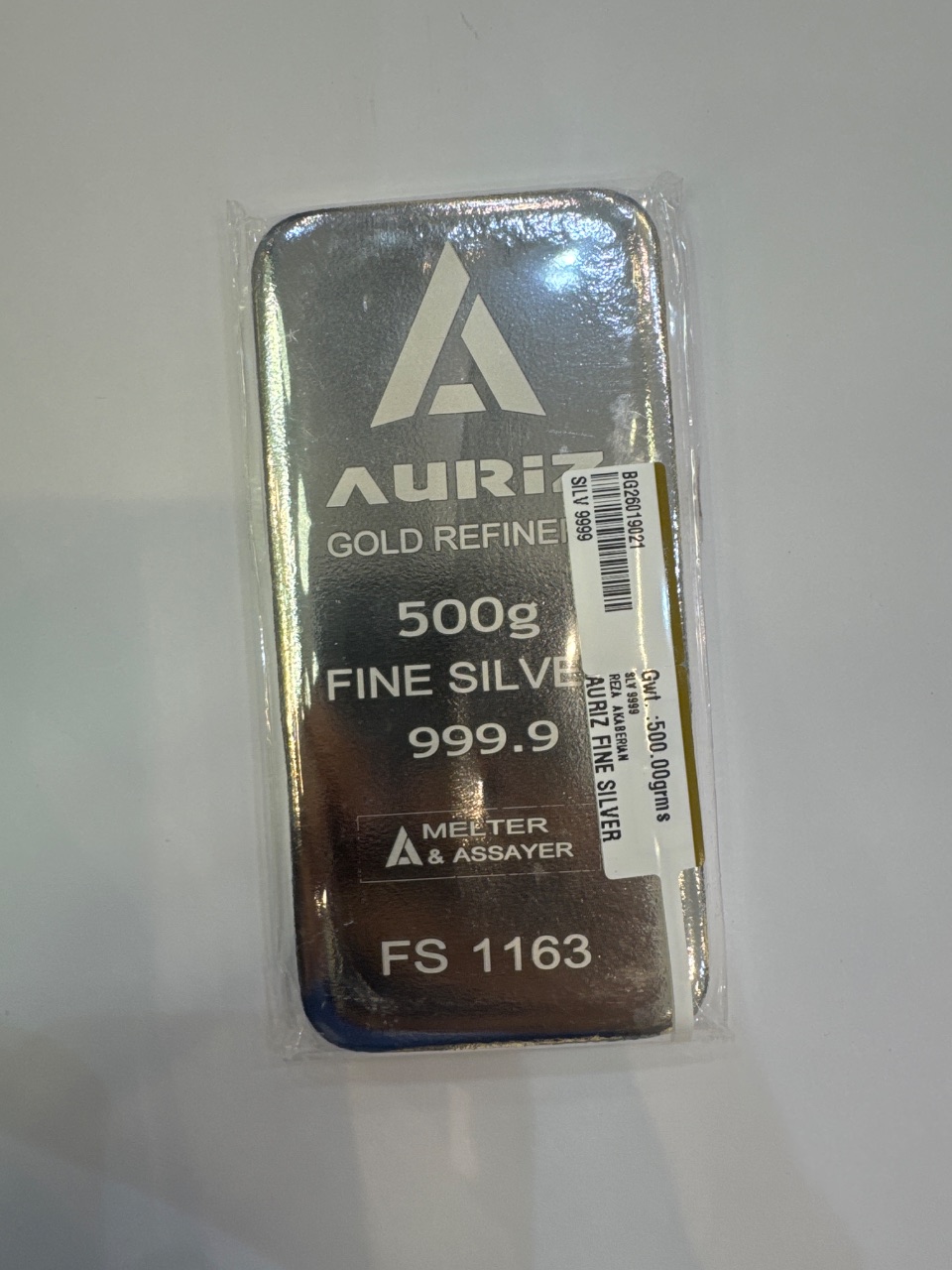 500 gr Silver Bar Auriz