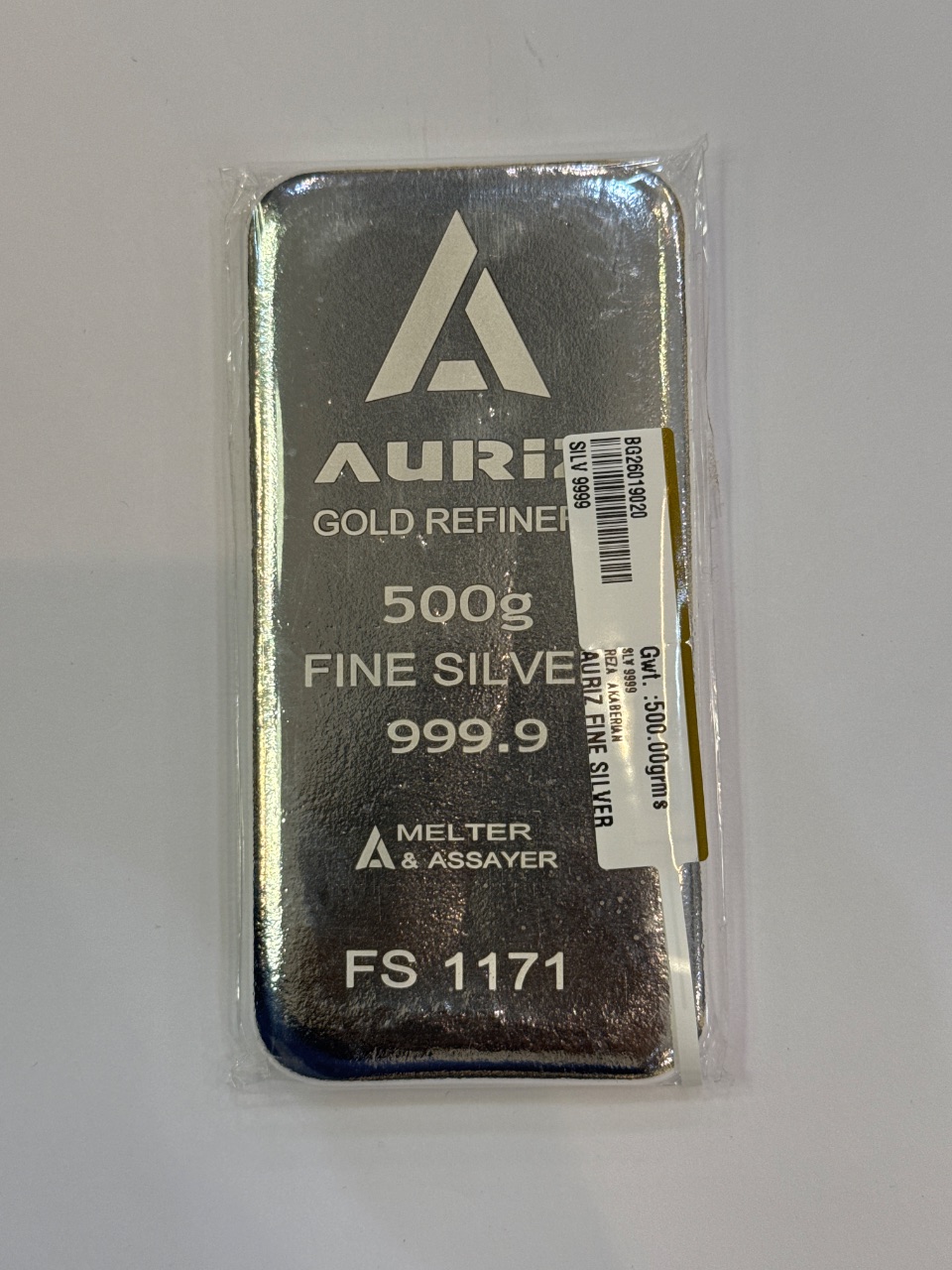 500 gr Silver Bar Auriz